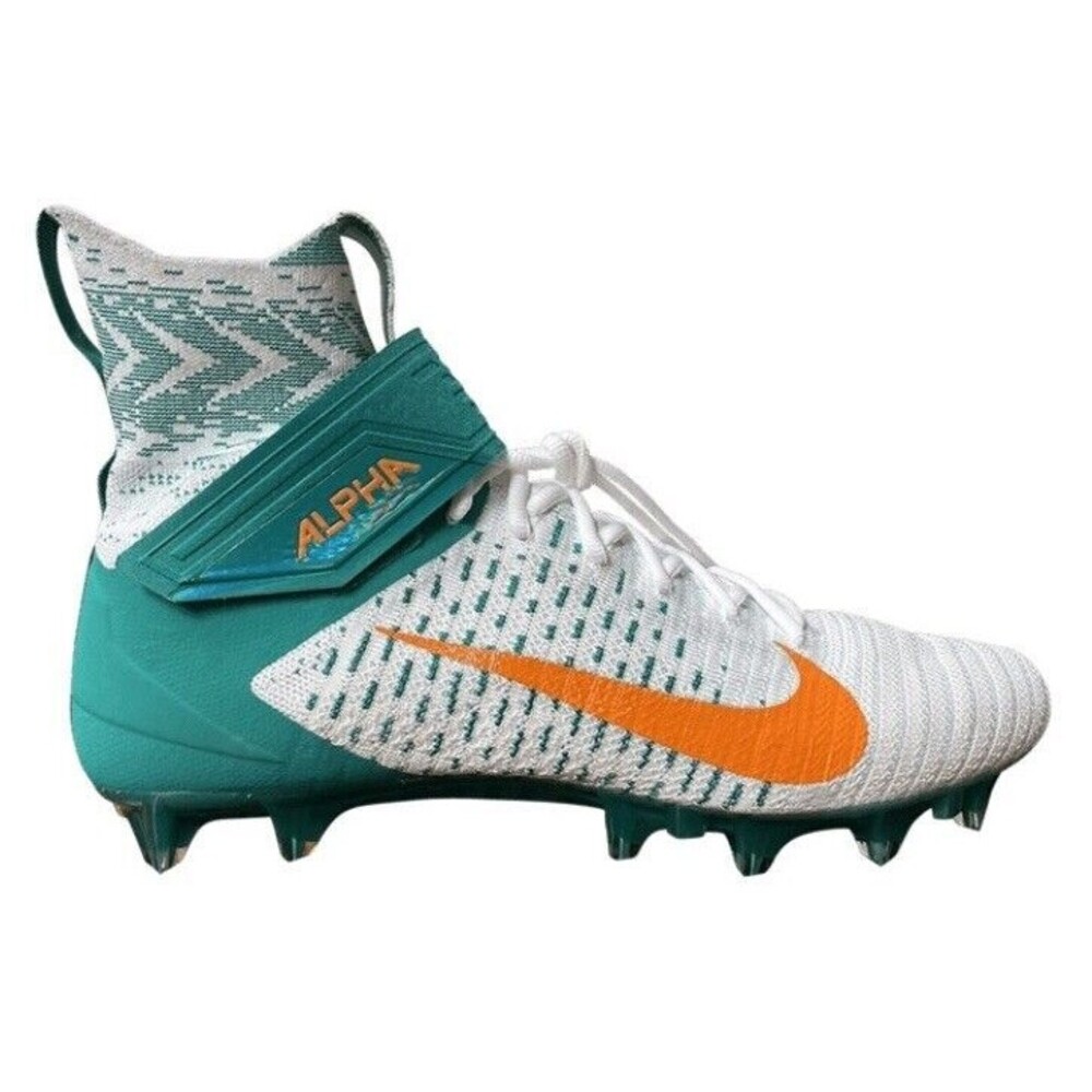 Nike Alpha Menace Elite 2 Football Cleats Miami Dolphins BV2077-108 Size 13